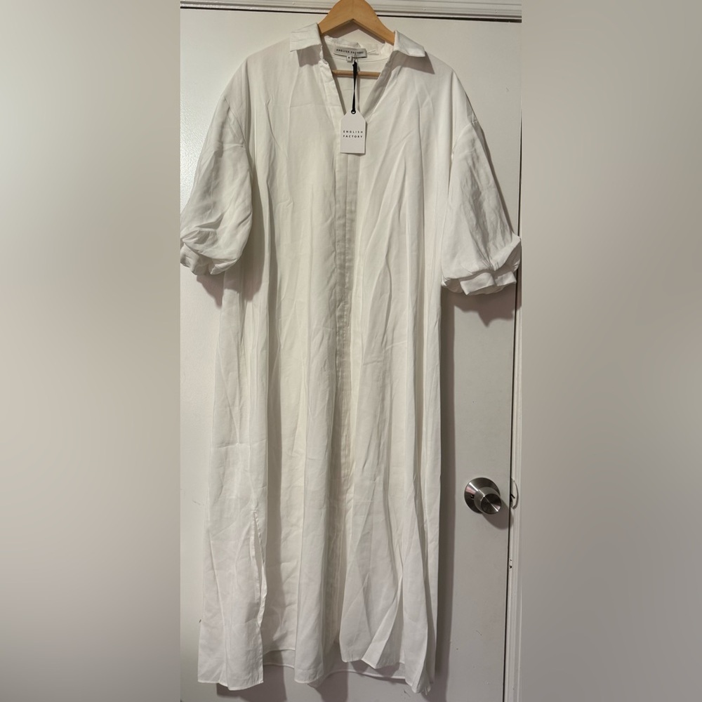 English Factory White V-Neck Midi Sleep Dress - Picture 3 of 7